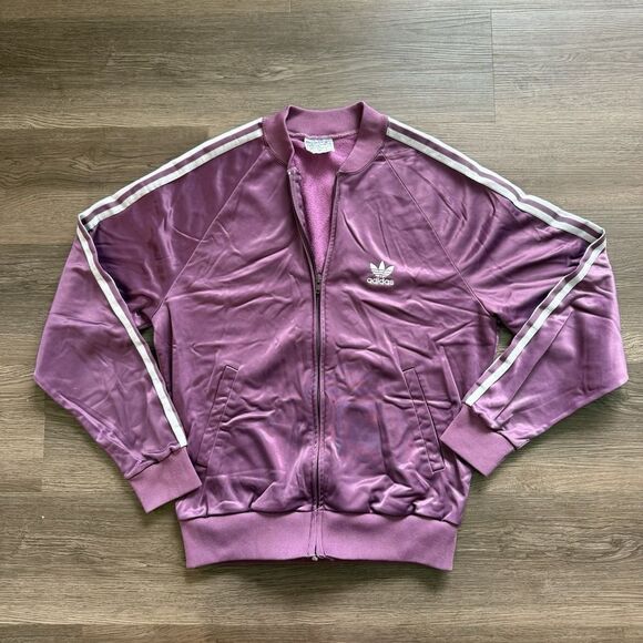 VTG 80s Adidas ATP Keyrolan Track Jacket Men's M Plum Purple Trefoil RARE - Picture 1 of 10